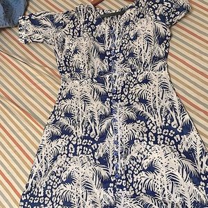 Last chance tropical print summer cotton dress